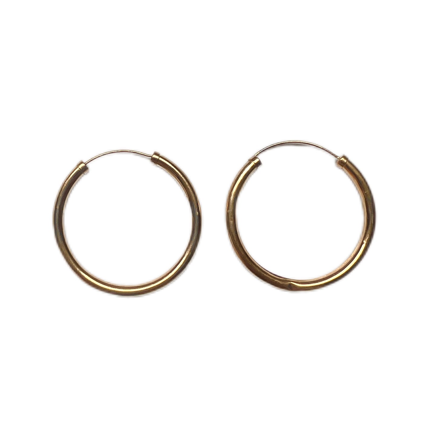 Vintage 9 carat gold hoop earrings