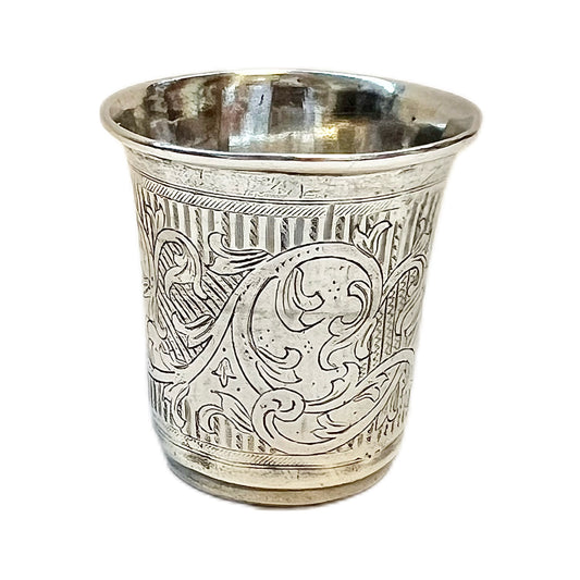 Antique Imperial Russian silver liquor vodka glass or jigger, attrib. Aleksandr Fuld