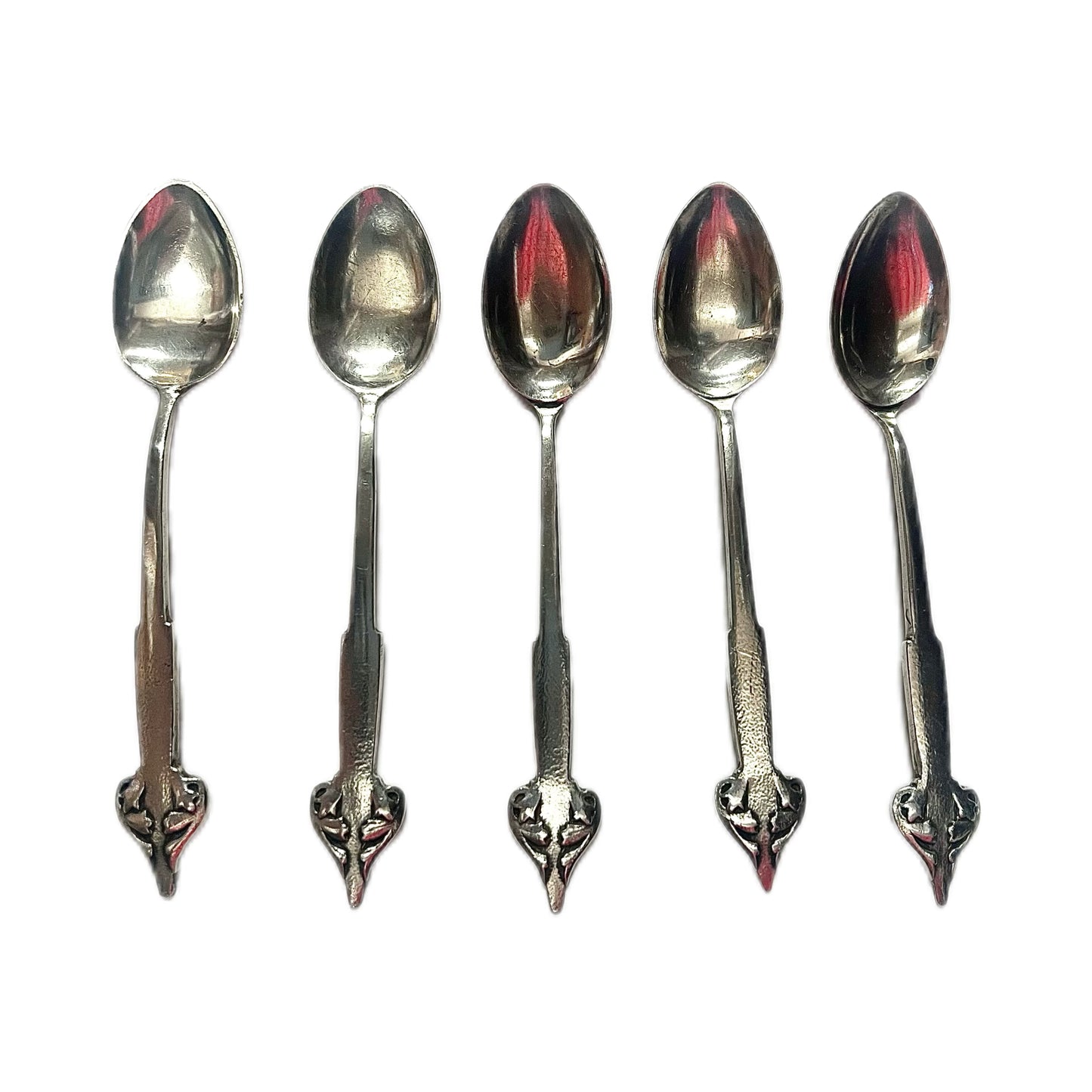 Set of 5 antique Liberty & Co Cymric sterling silver coffee spoons