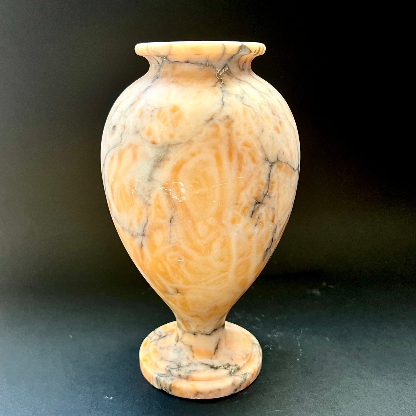 Salmon alabaster vase circa early to mid 20th century