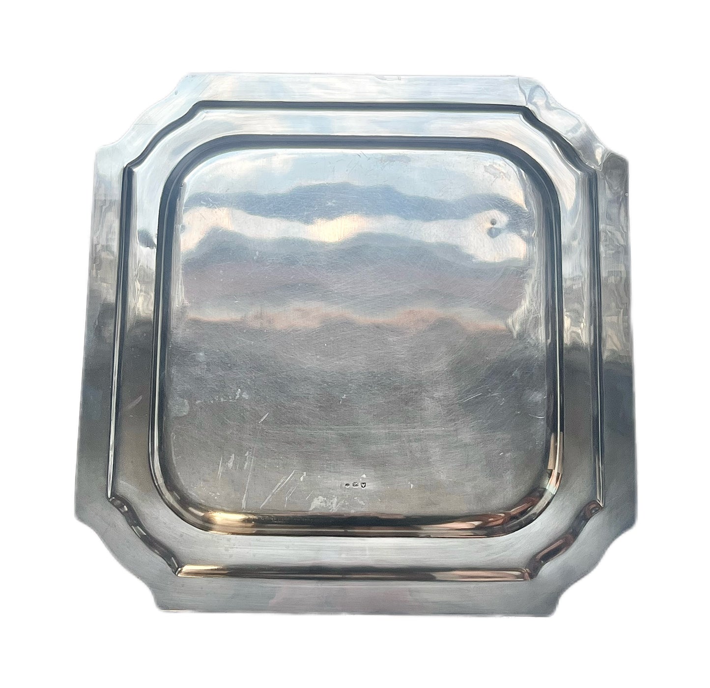 Large Vintage Midcentury Argentinian sterling silver silver horse racing trophy plate