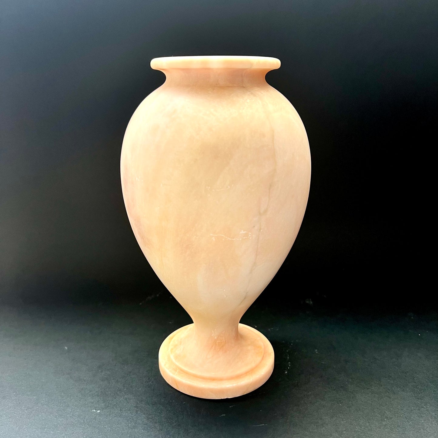 Salmon alabaster vase circa early to mid 20th century