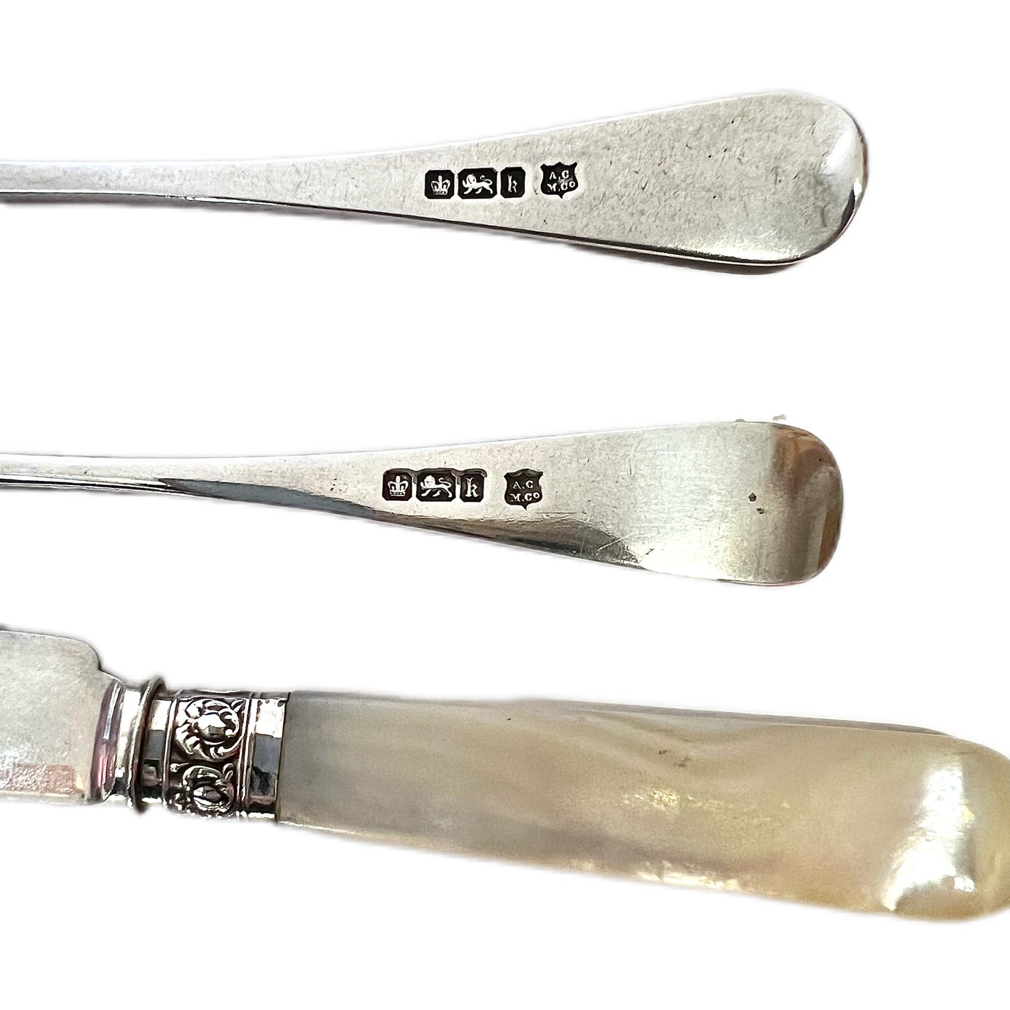 Antique Alexander Clark Manufacturing Company sterling silver christening set
