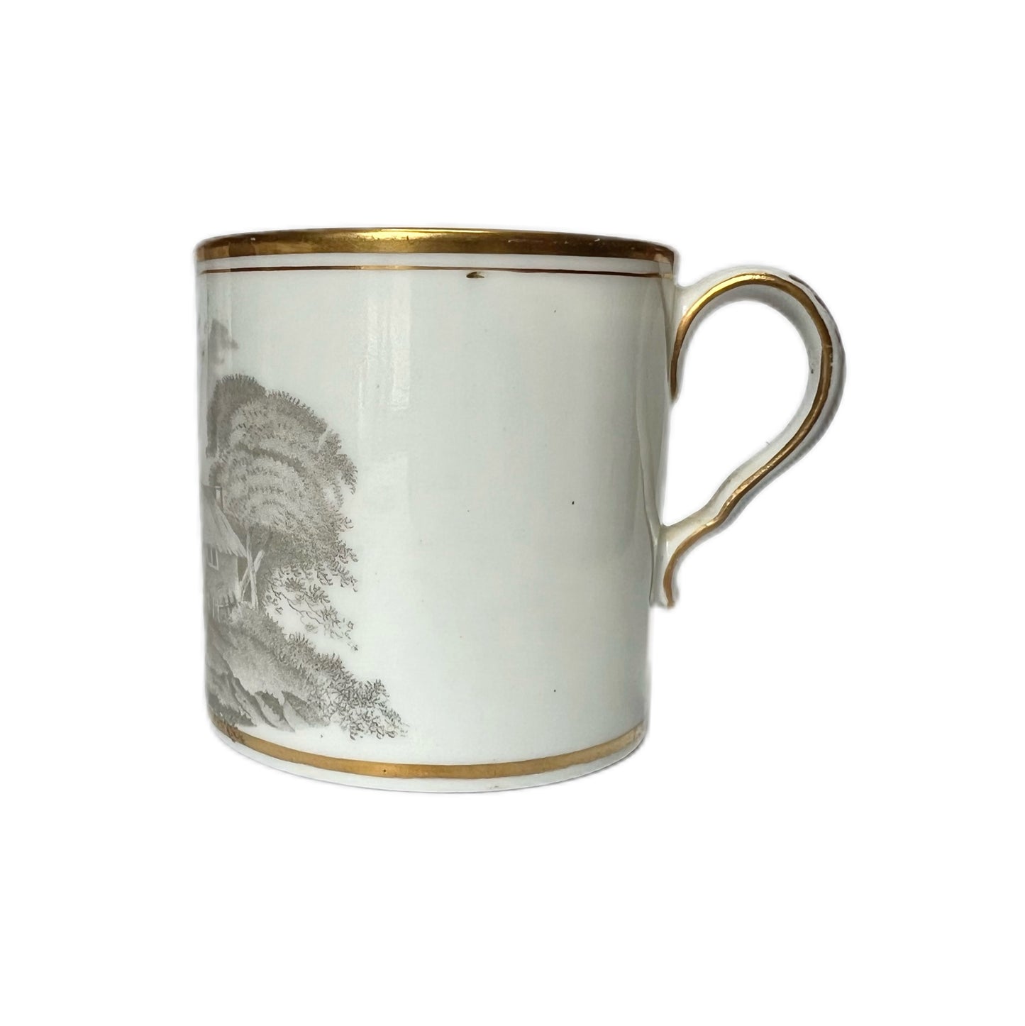 #2 Antique Spode Bat Ware coffee can, pattern 557