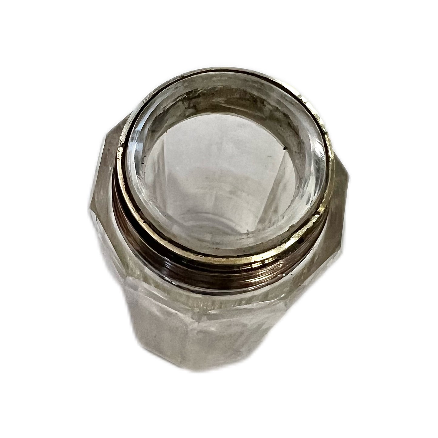 Antique Victorian sterling silver and cut glass scent/toiletry bottle