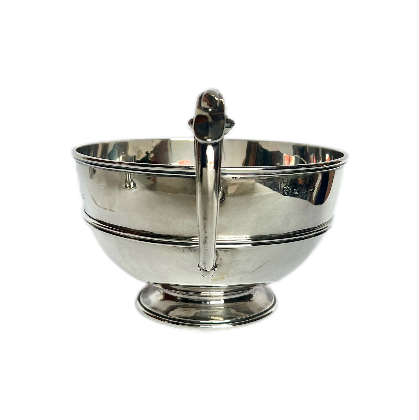 Antique sterling silver twin-handled presentation Rosebowl
