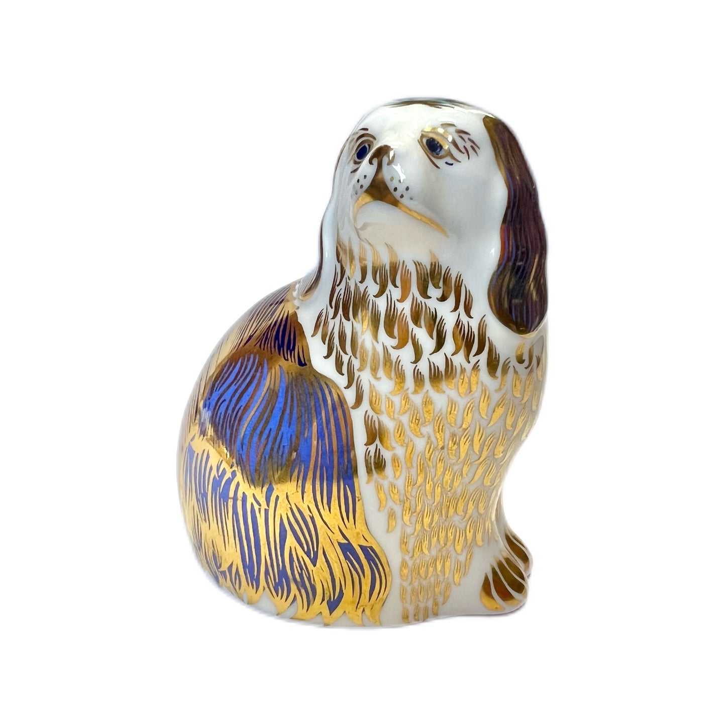 Vintage Royal Crown Derby King Charles Spaniel paperweight, 1993 to 1995