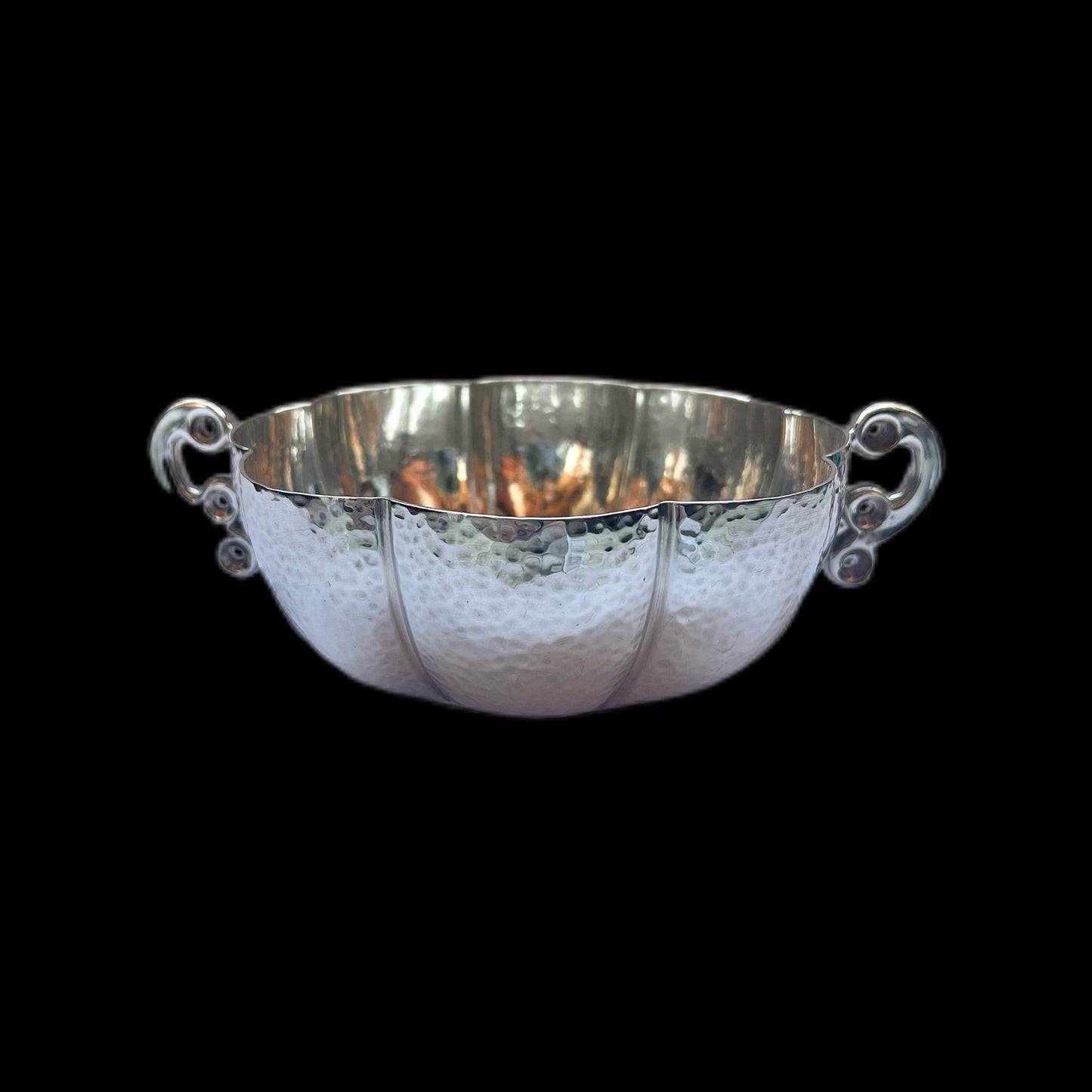 Midcentury Mexican sterling silver double-handled bowl by JRC for Tane