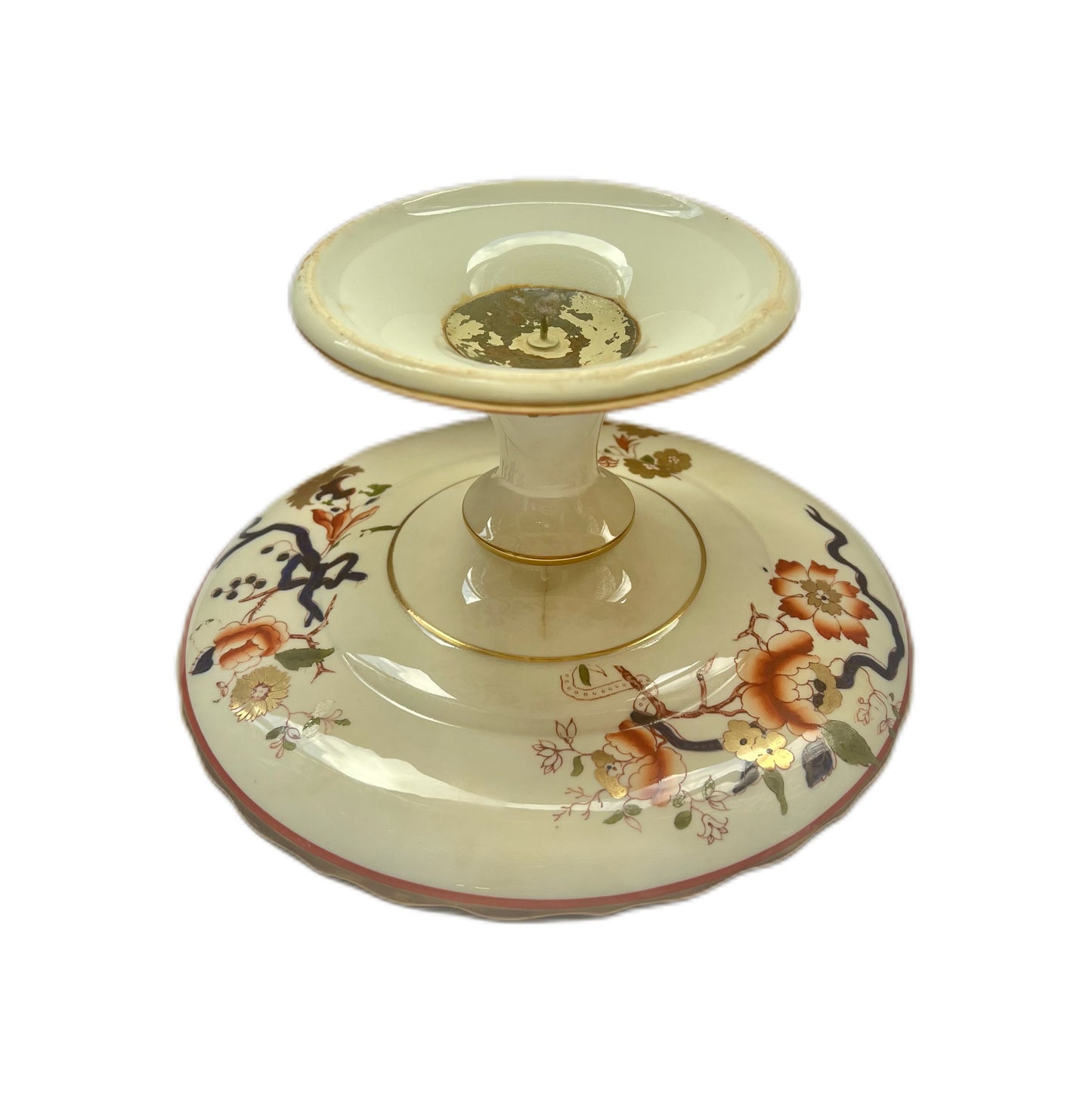 Antique English Imari ceramic cake stand circa early to mid 19th century, Staffordshire