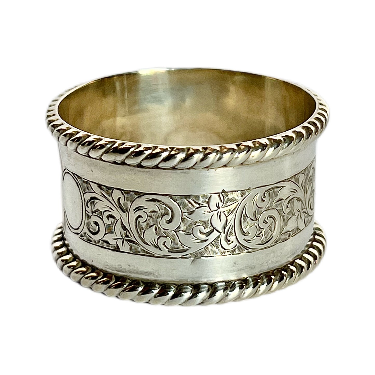 Antique late Victorian sterling silver napkin ring