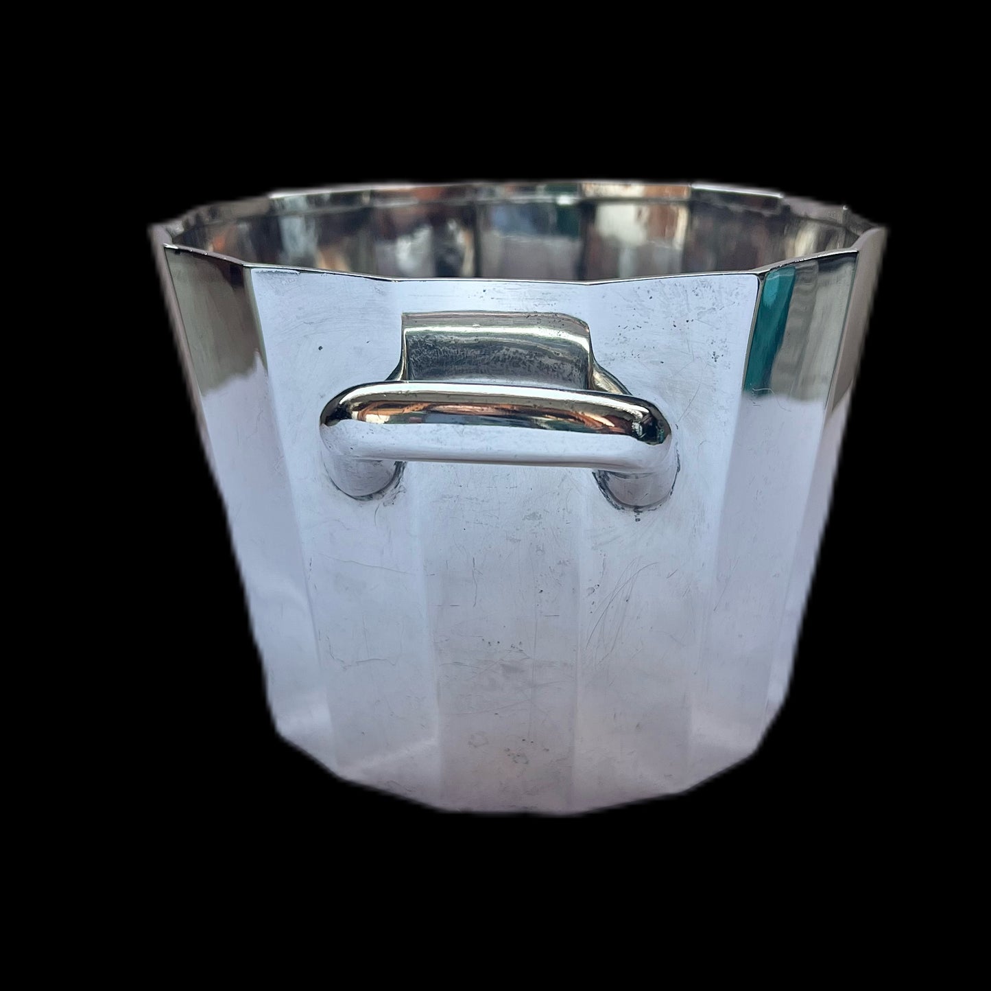 Midcentury Mexican sterling silver ice bucket by Sanborns