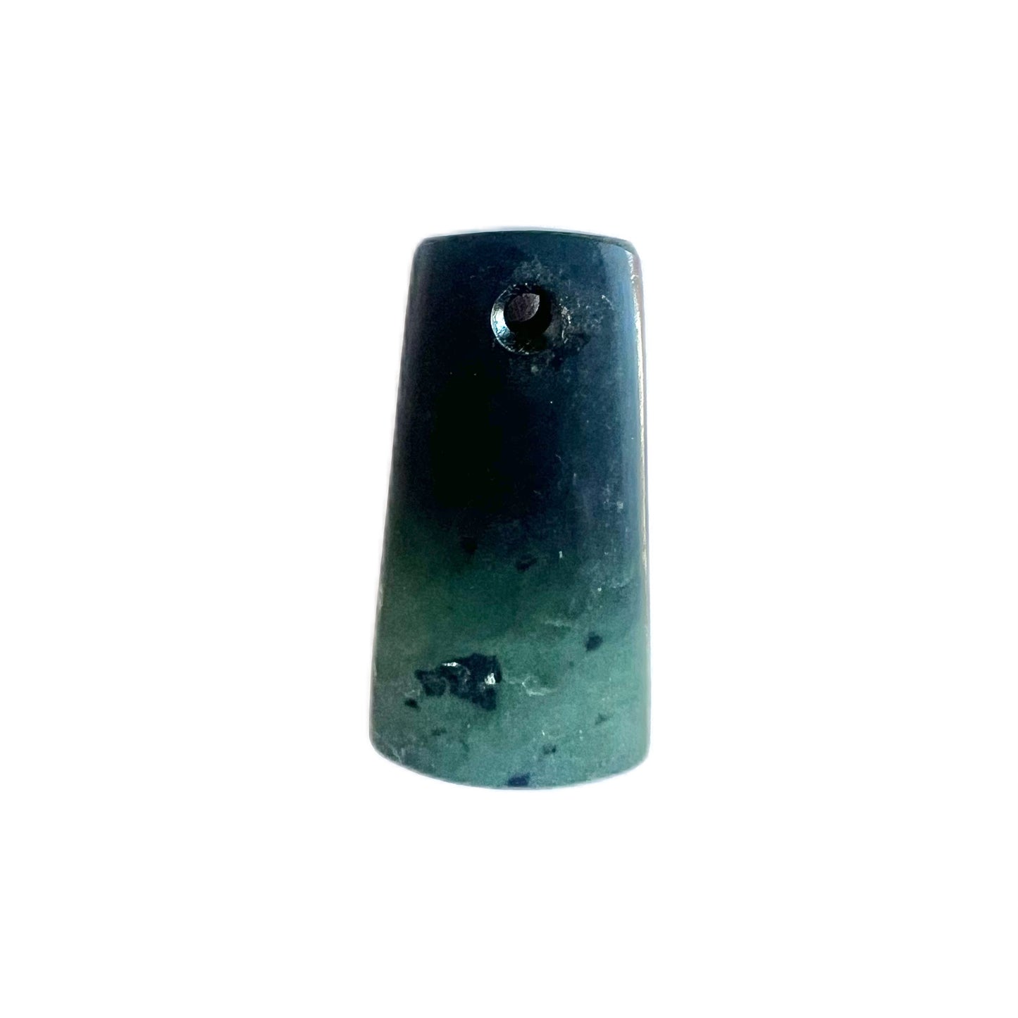 Vintage poumanu nephrite jade toki pendant, ombre pattern
