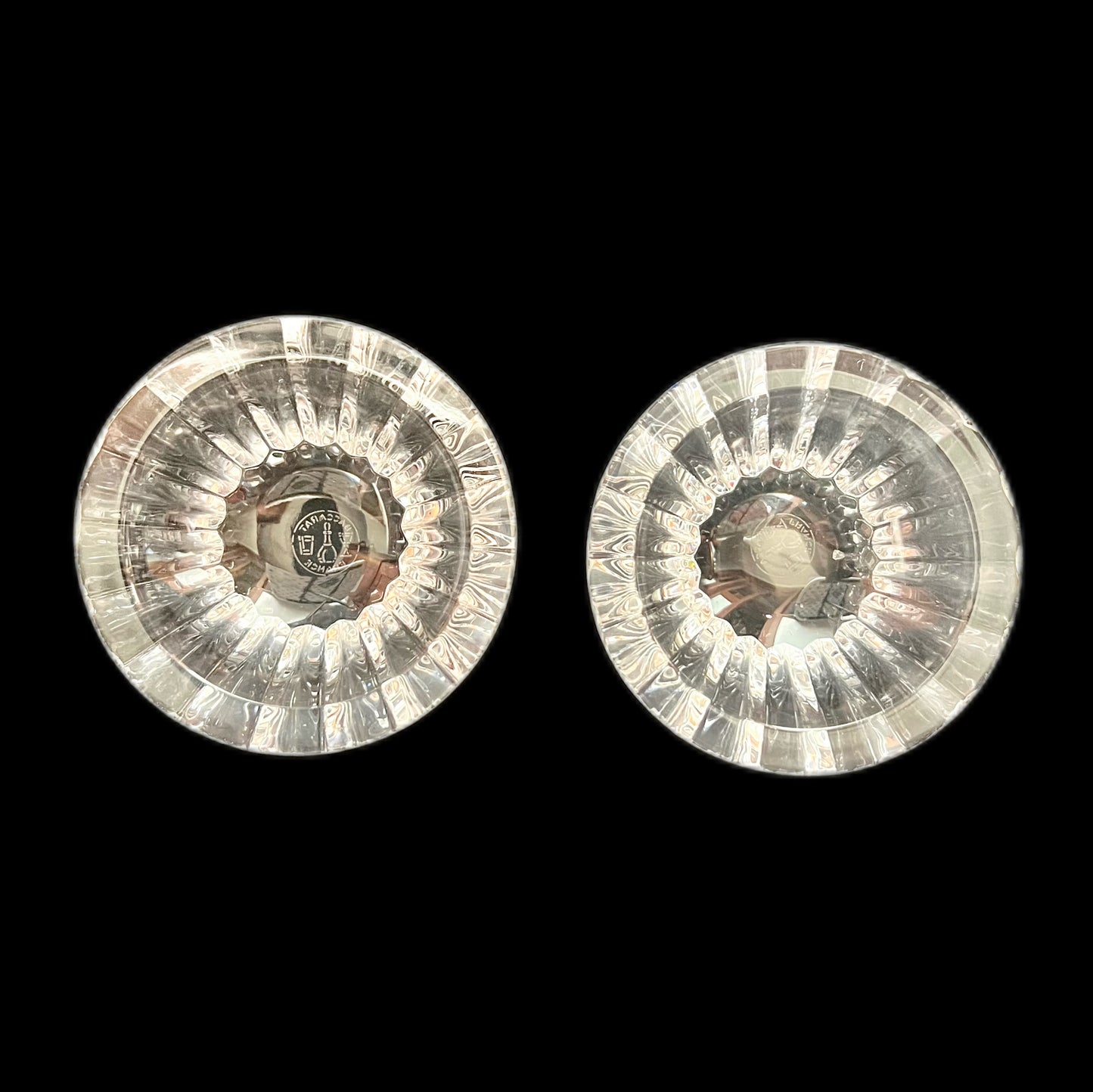 Vintage set of 2 Baccarat crystal caviar bowls in original box