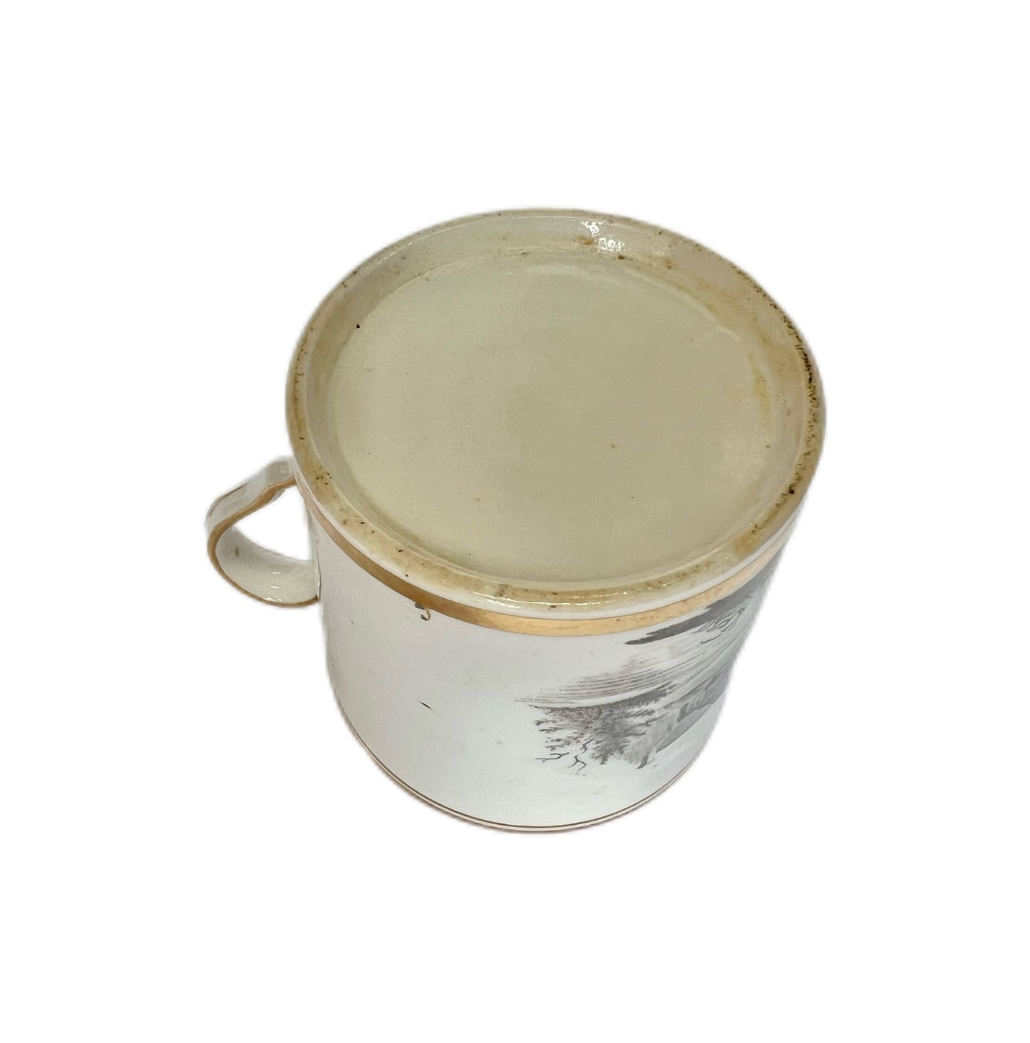 #3 Antique Spode Bat Ware coffee can, pattern 557