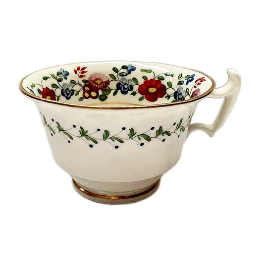 Beautiful early 19th century English Regency period porcelain floral and gilt teacup