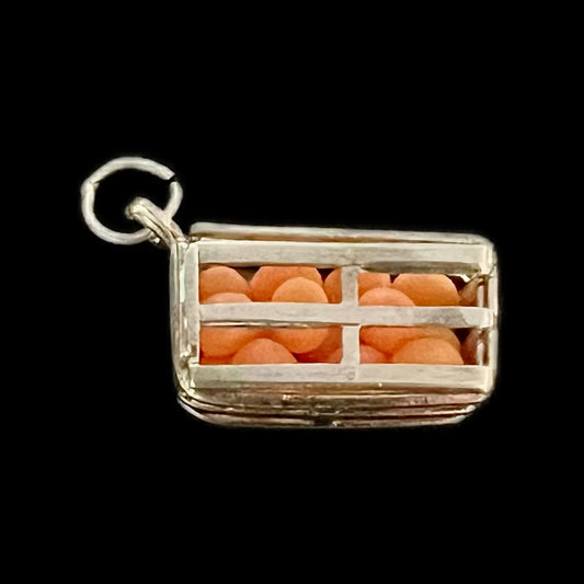 Vintage sterling silver orange crate charm