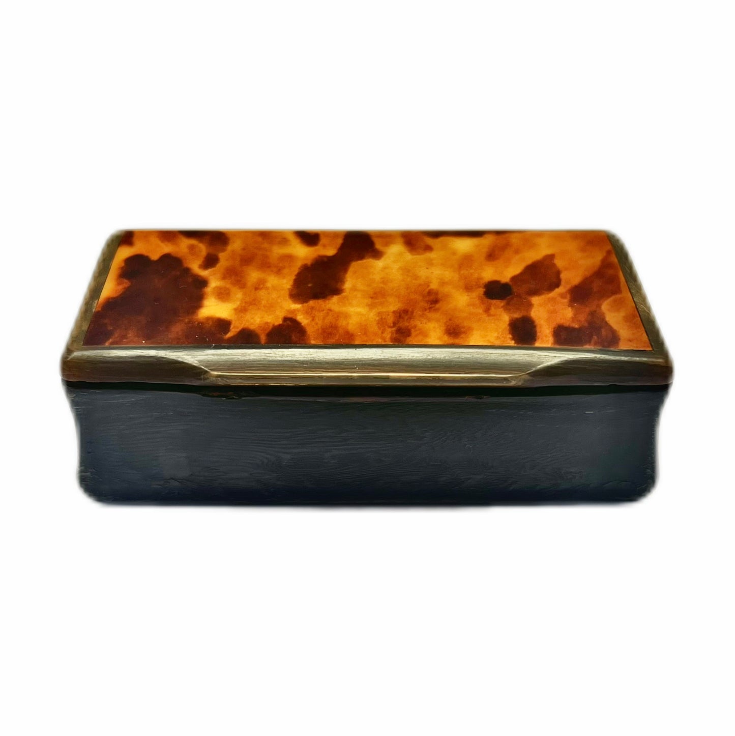 Antique pressed horn and tortoiseshell snuff box, 19th century