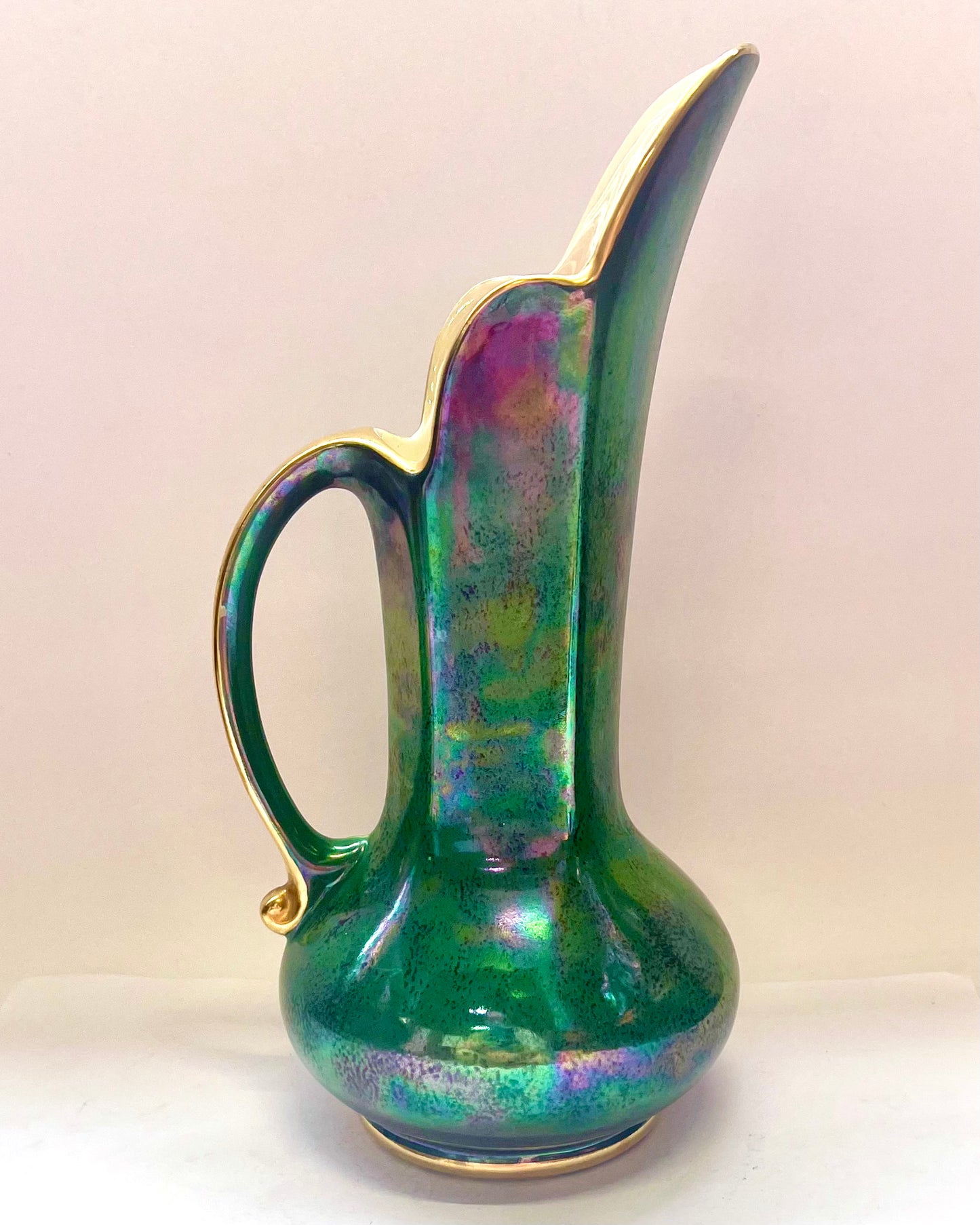 Art Deco Crown Devon pitcher vase circa 1930s is a beautiful example of lustreware