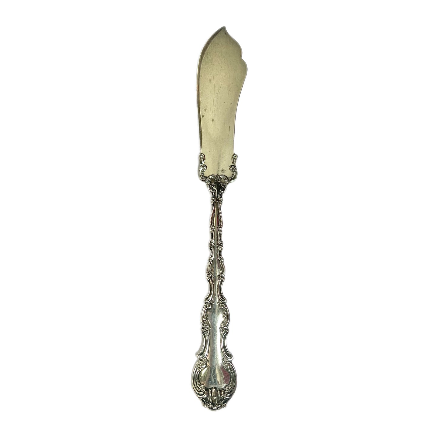 Antique large Gorham sterling silver Strasbourg patterned spreader