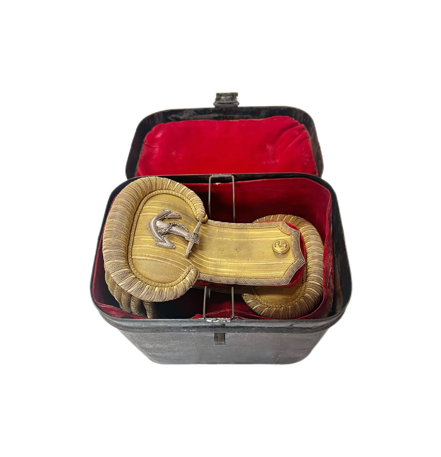 Late Victorian to early Edwardian regulation Royal Navy epaulettes by J. Gieve & Sons