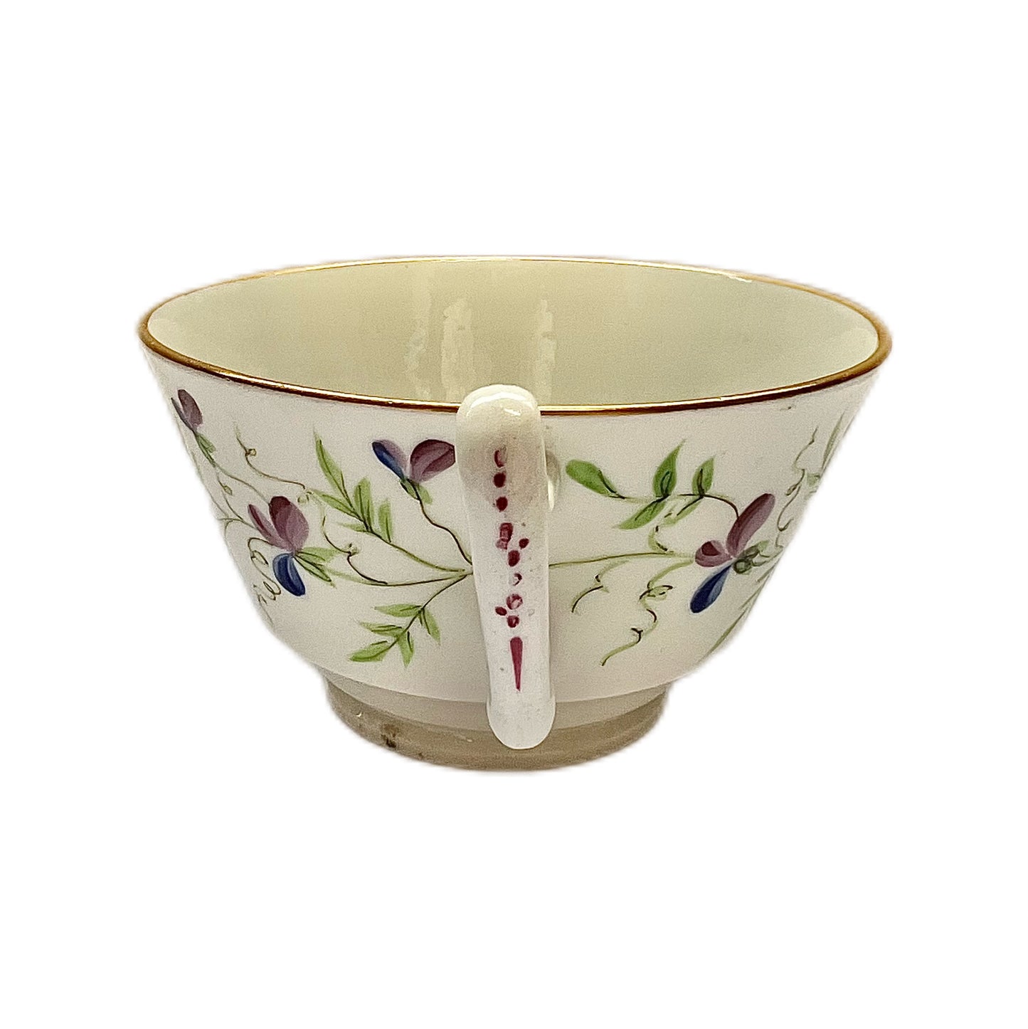 Late Georgian gilt and hand-painted floral teacup