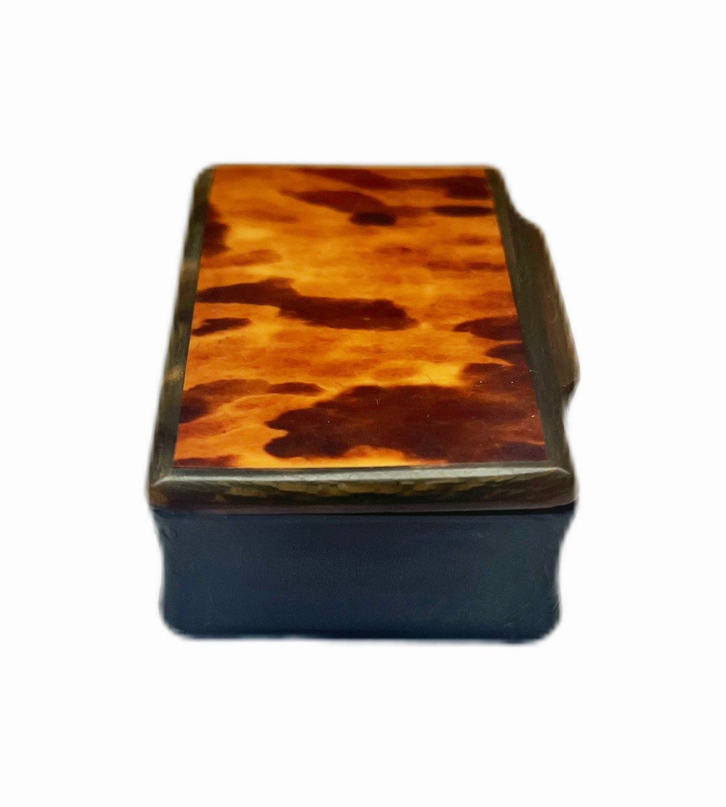 Antique pressed horn and tortoiseshell snuff box, 19th century