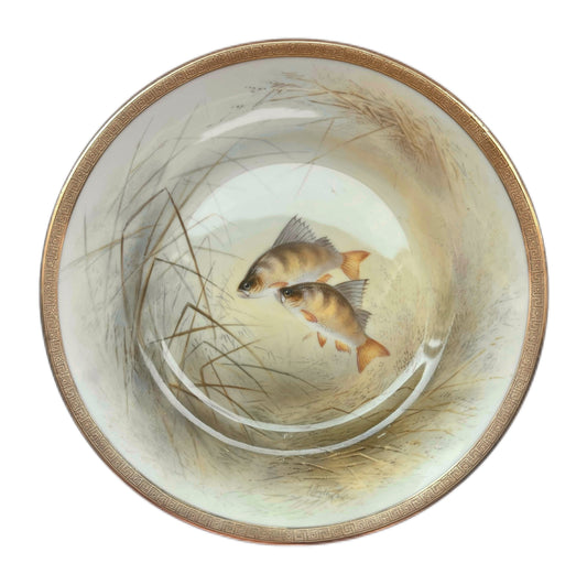Aarly 20th century Royal Doulton 'Perch' plate circa 1900-1913 by Joseph Birbeck Senior.