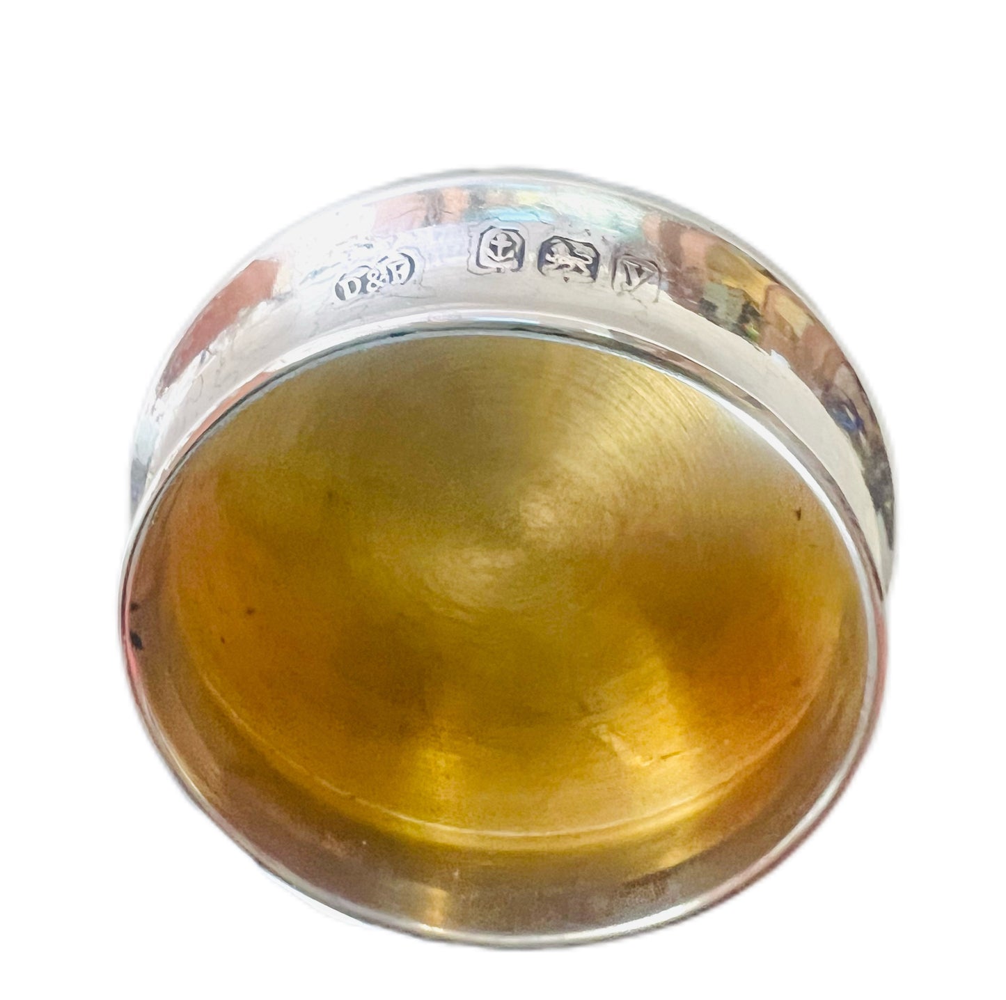 乔治五世时期纯银雕花珐琅胭脂罐