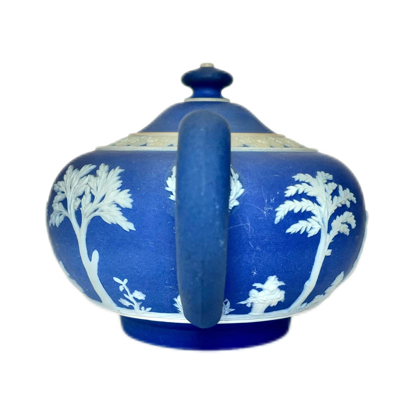 Antique late 19th century Wedgwood cobalt jasperware teapot