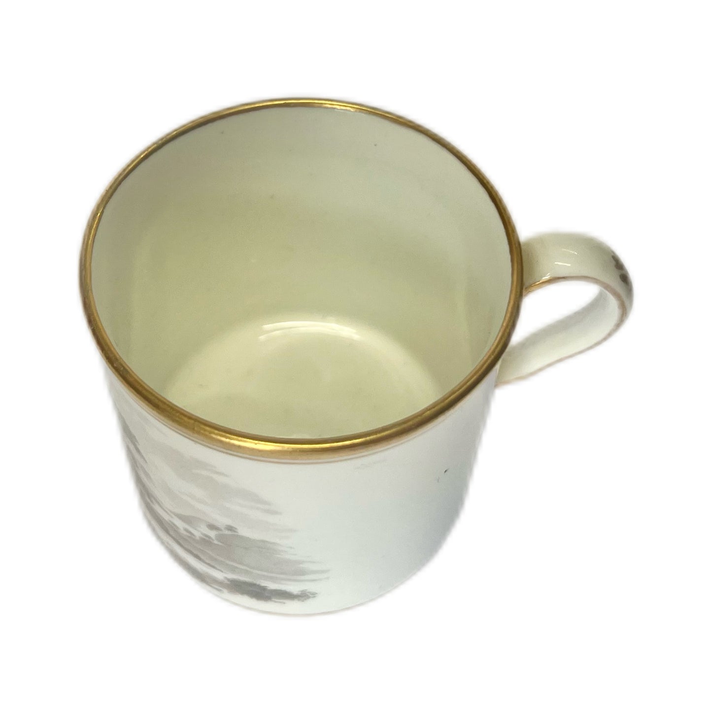 #1 Antique Spode Bat Ware coffee can, pattern 557