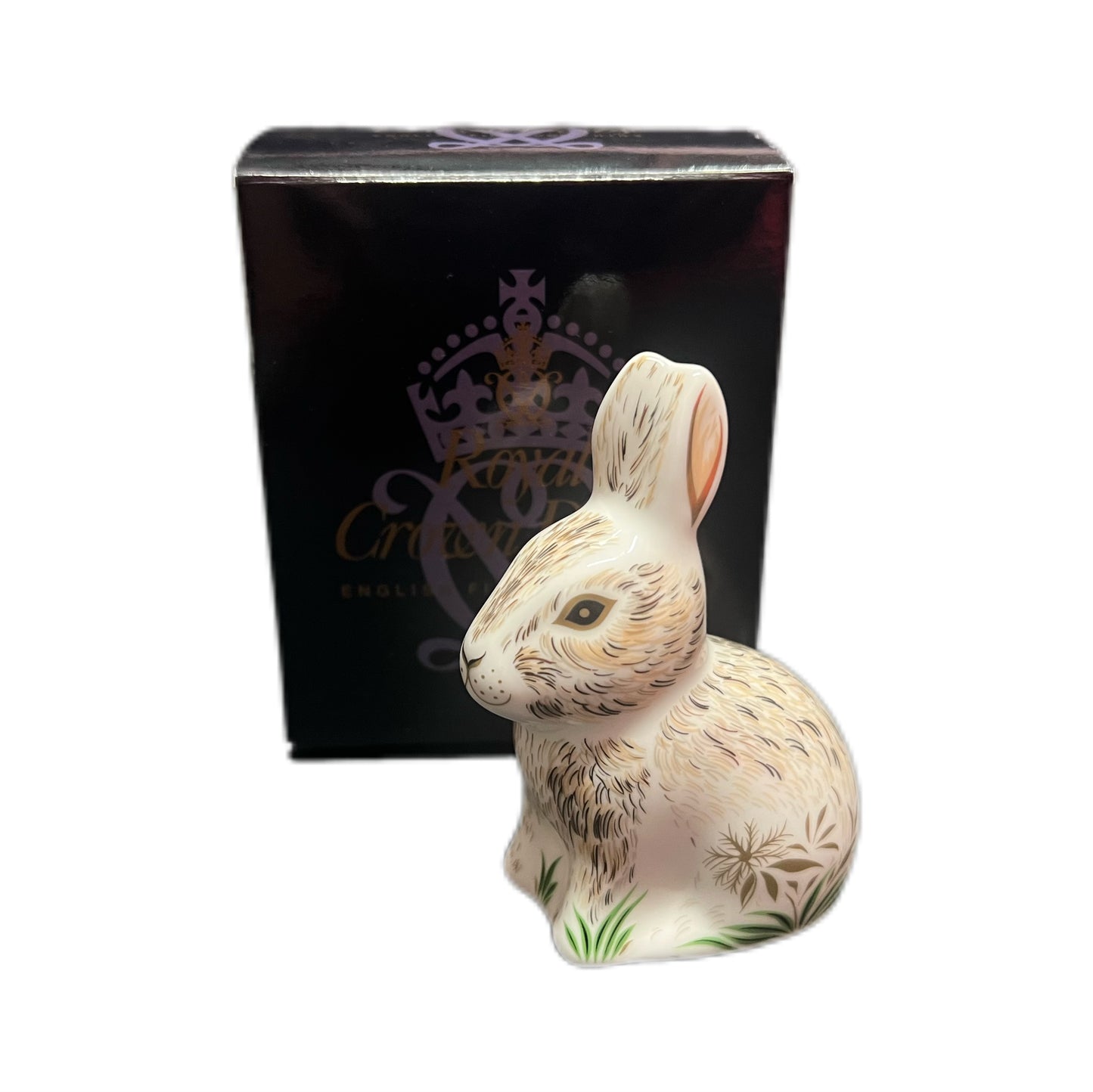 Royal Crown Derby “Nibbles” rabbit paperweight figurine, 2013