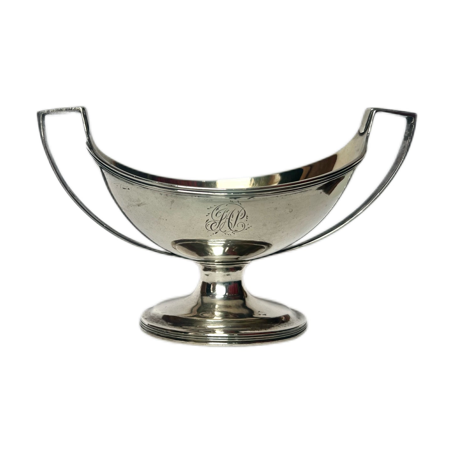 Crested George III sterling silver master salt cellar, London, 1796, Robert Hennell | &amp; David Hennell Il