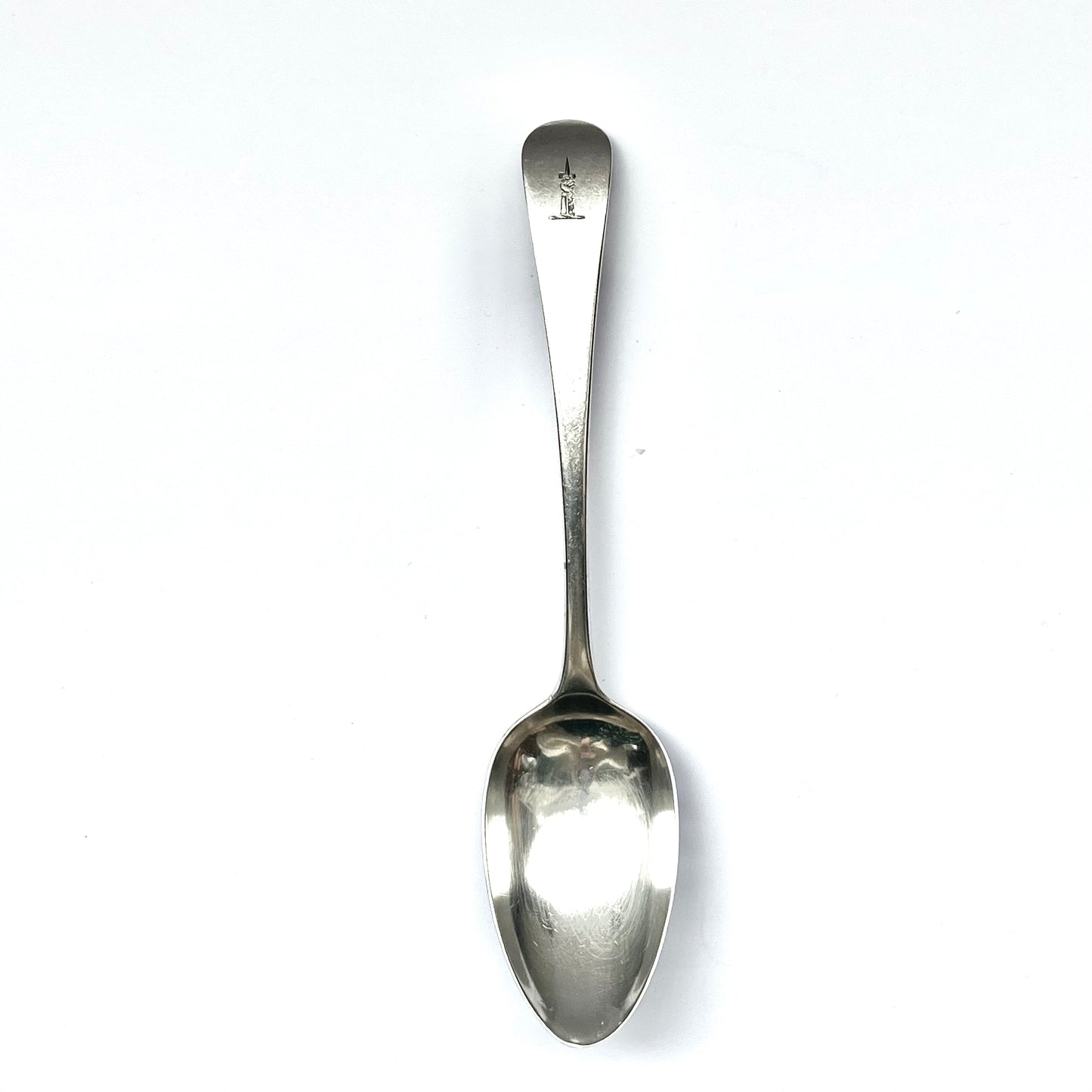 Antique George IV sterling silver crested table/dessert spoon with marks for London 1829, William Bateman II