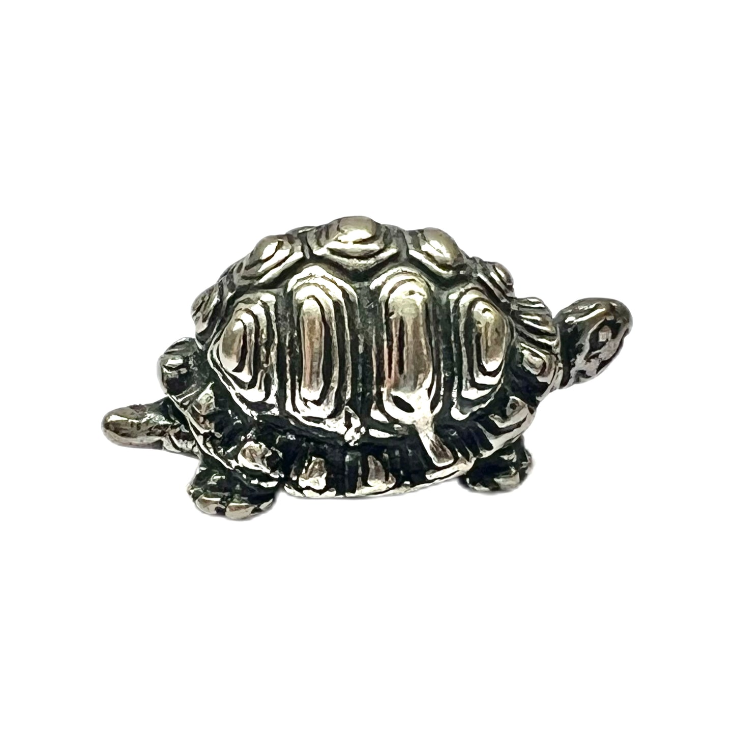 Vintage miniature novelty figural silver tortoise figurine