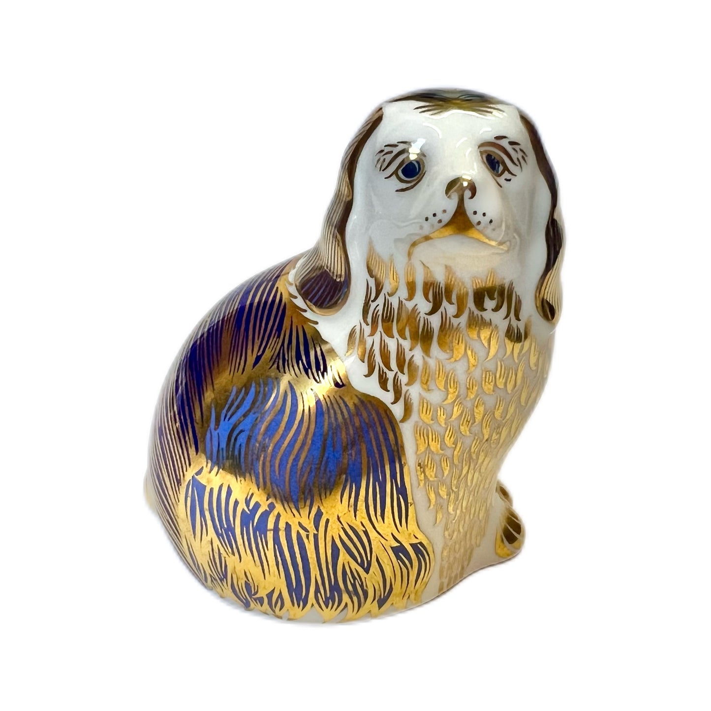Vintage Royal Crown Derby King Charles Spaniel paperweight, 1993 to 1995