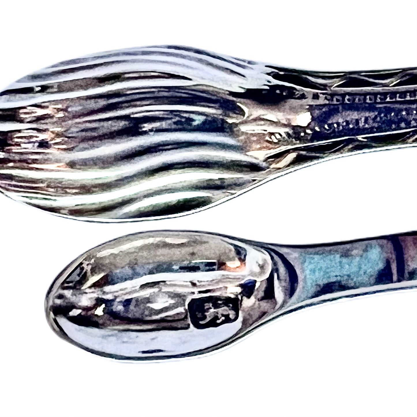 George III bright cut English provincial silver sugar tongs,Thomas Watson, Newcastle