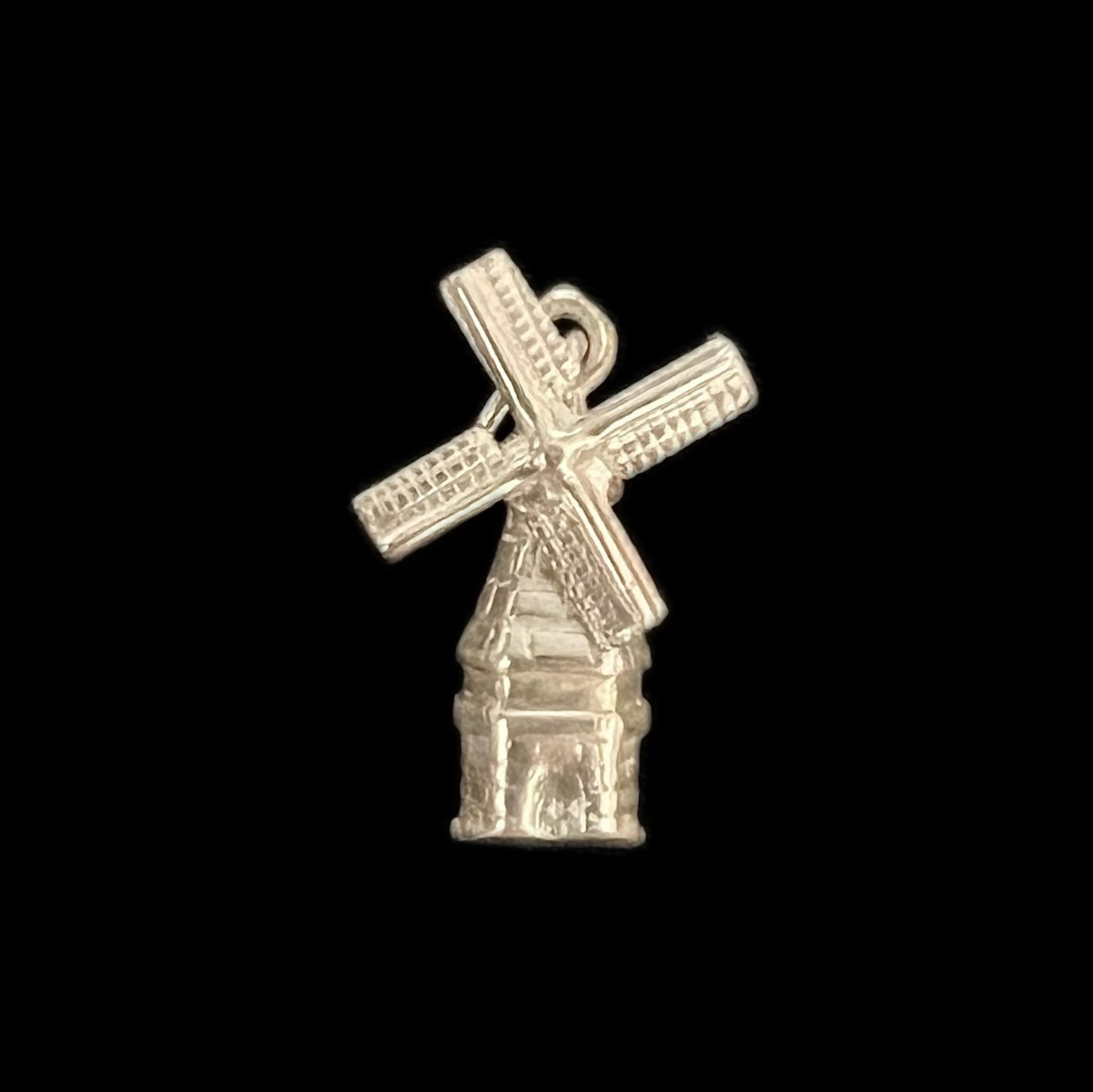 Vintage sterling silver articulated windmill charm