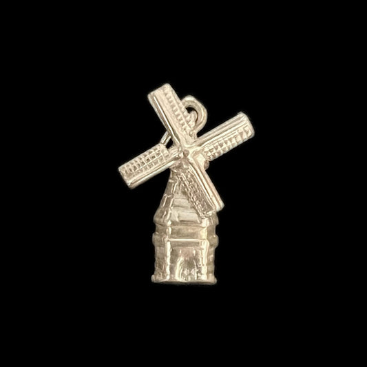Vintage sterling silver articulated windmill charm