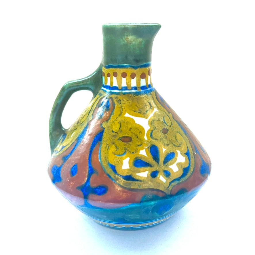 Rare early Zuid Holland PZH Gouda Art Pottery pitcher jug, Suled patter, circa 1910s