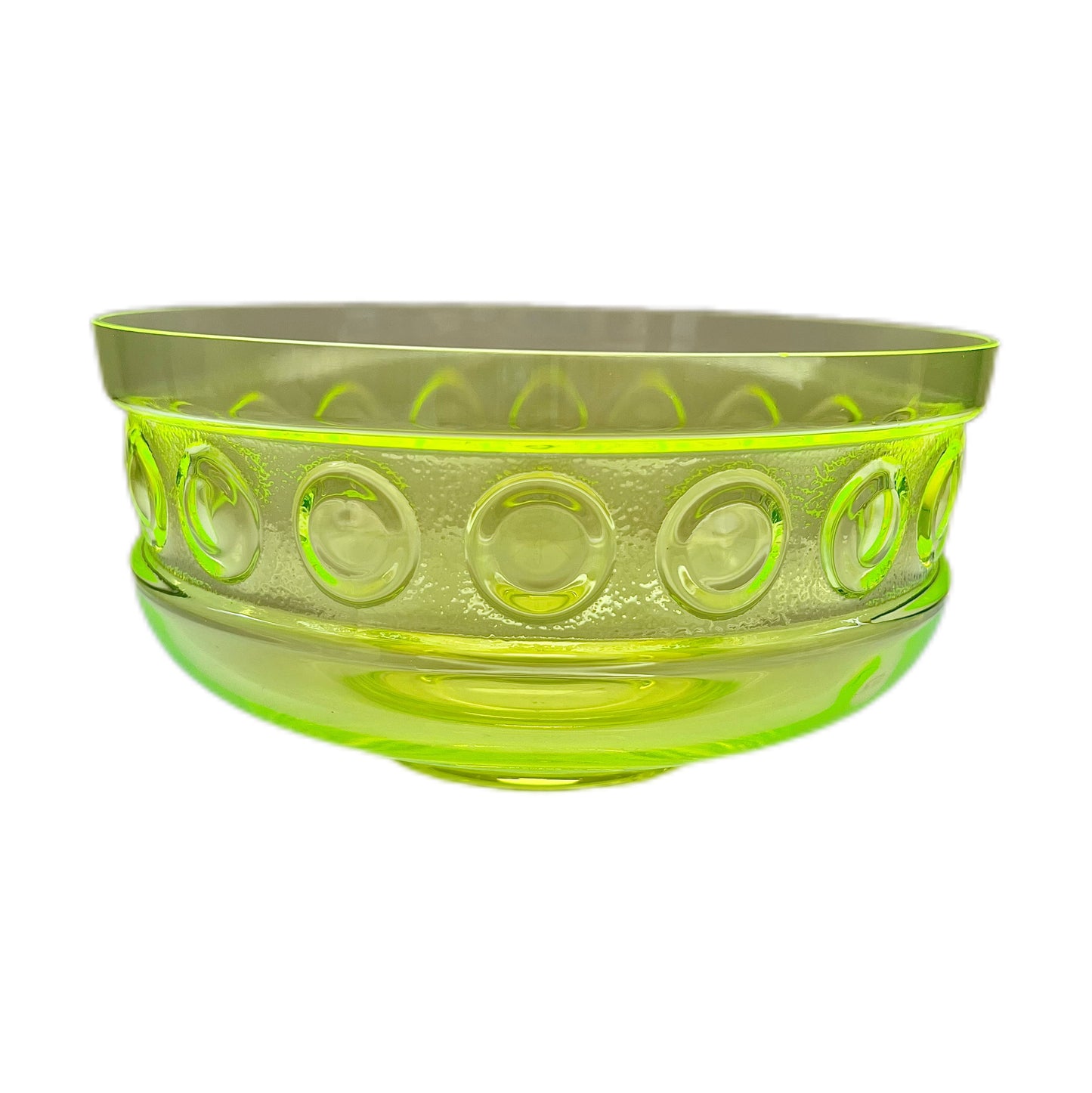 Rare midcentury modern uranium glass bowl by Riihimäki / Riihimäen Lasi glassworks, 1960s