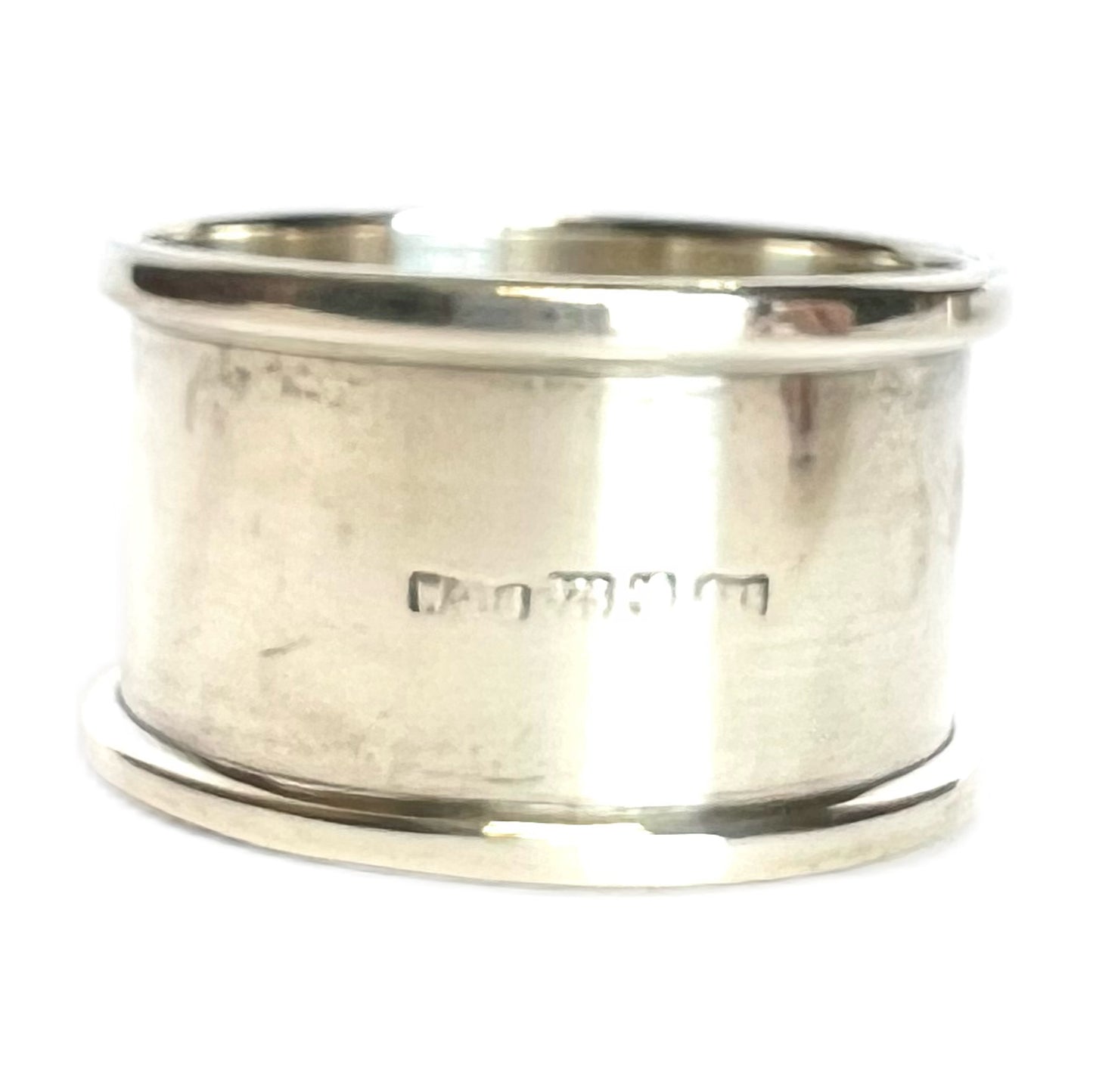 Midcentury Australian W. J. Sanders sterling silver napkin ring