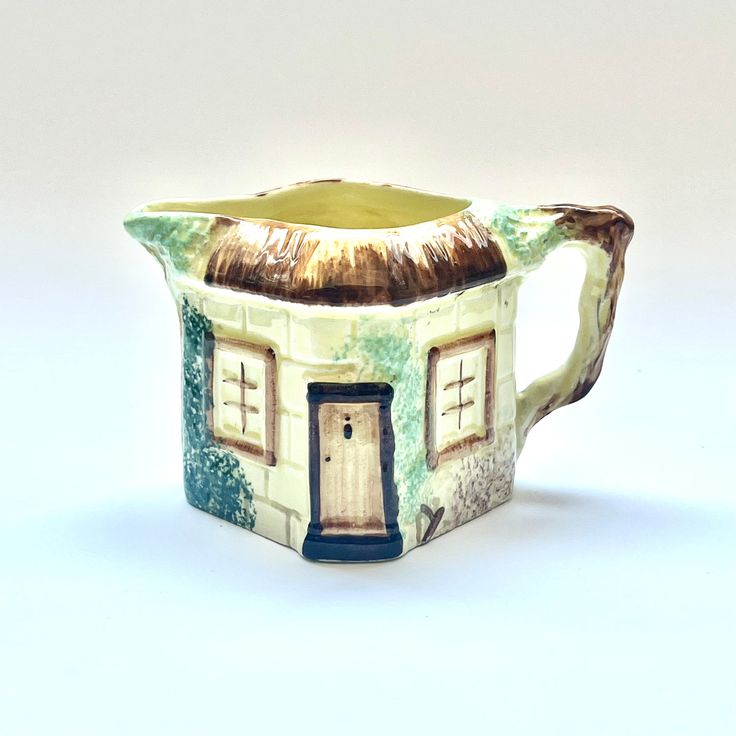 Vintage midcentury English novelty cottageware creamer jug by Keele Street Pottery circa 1940s to 60s