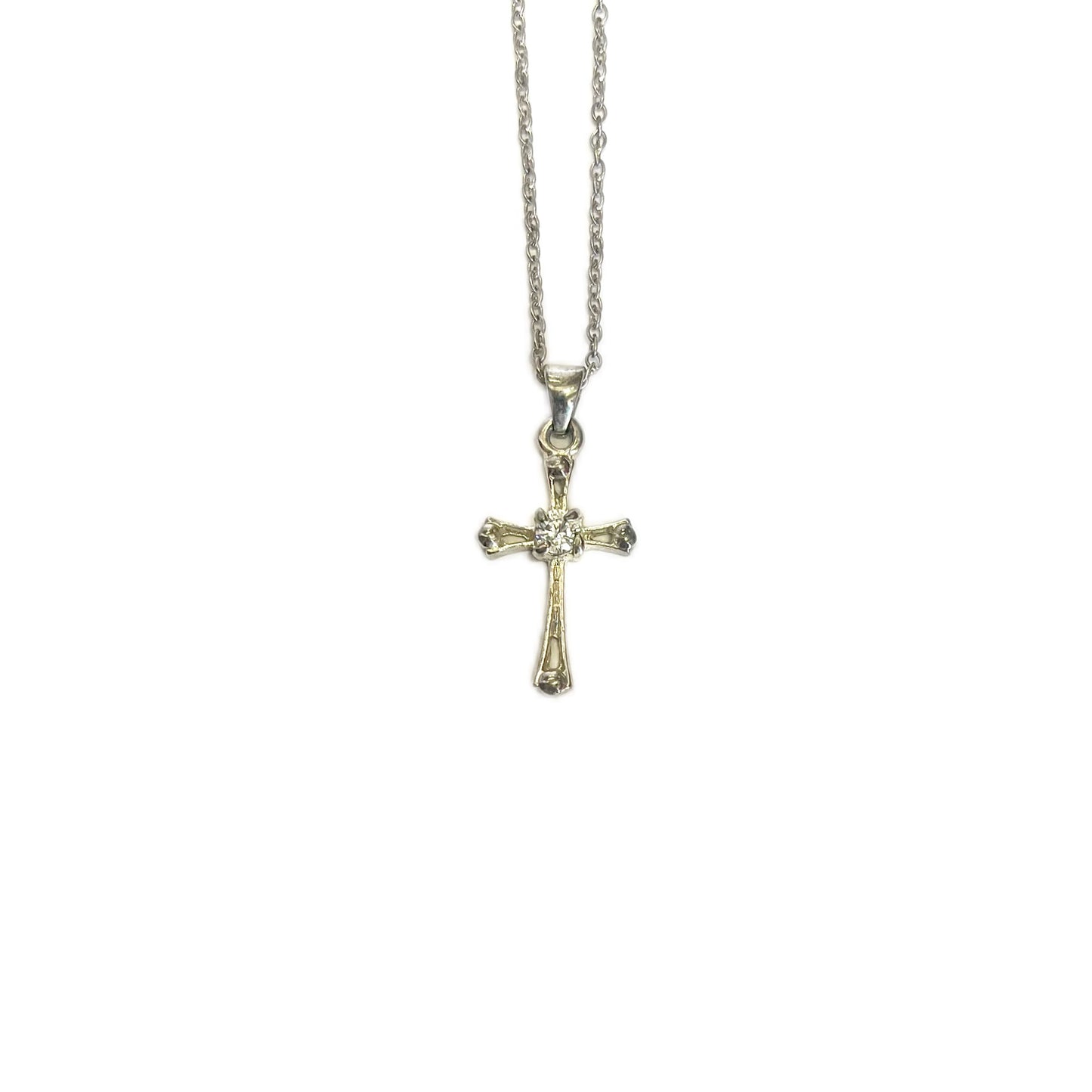 Vintage sterling silver crucifix necklace