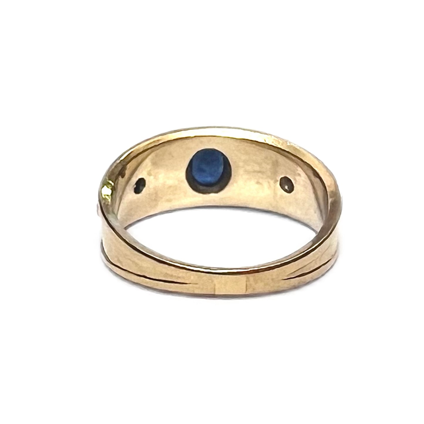 Midcentury 9ct gold, sapphire and diamond ring