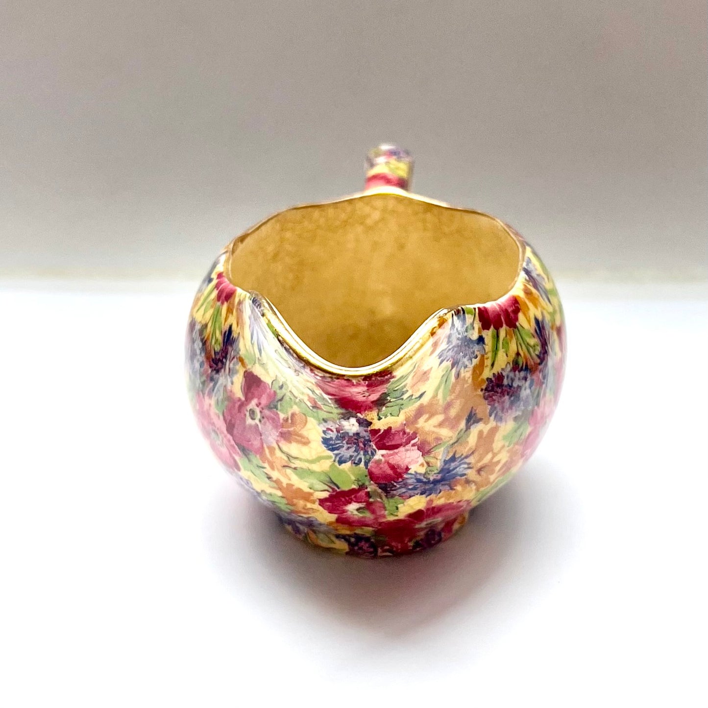 1930s to 1940s Royal Winton Grimwades Australia sauce boat in Royalty floral chintz pattern