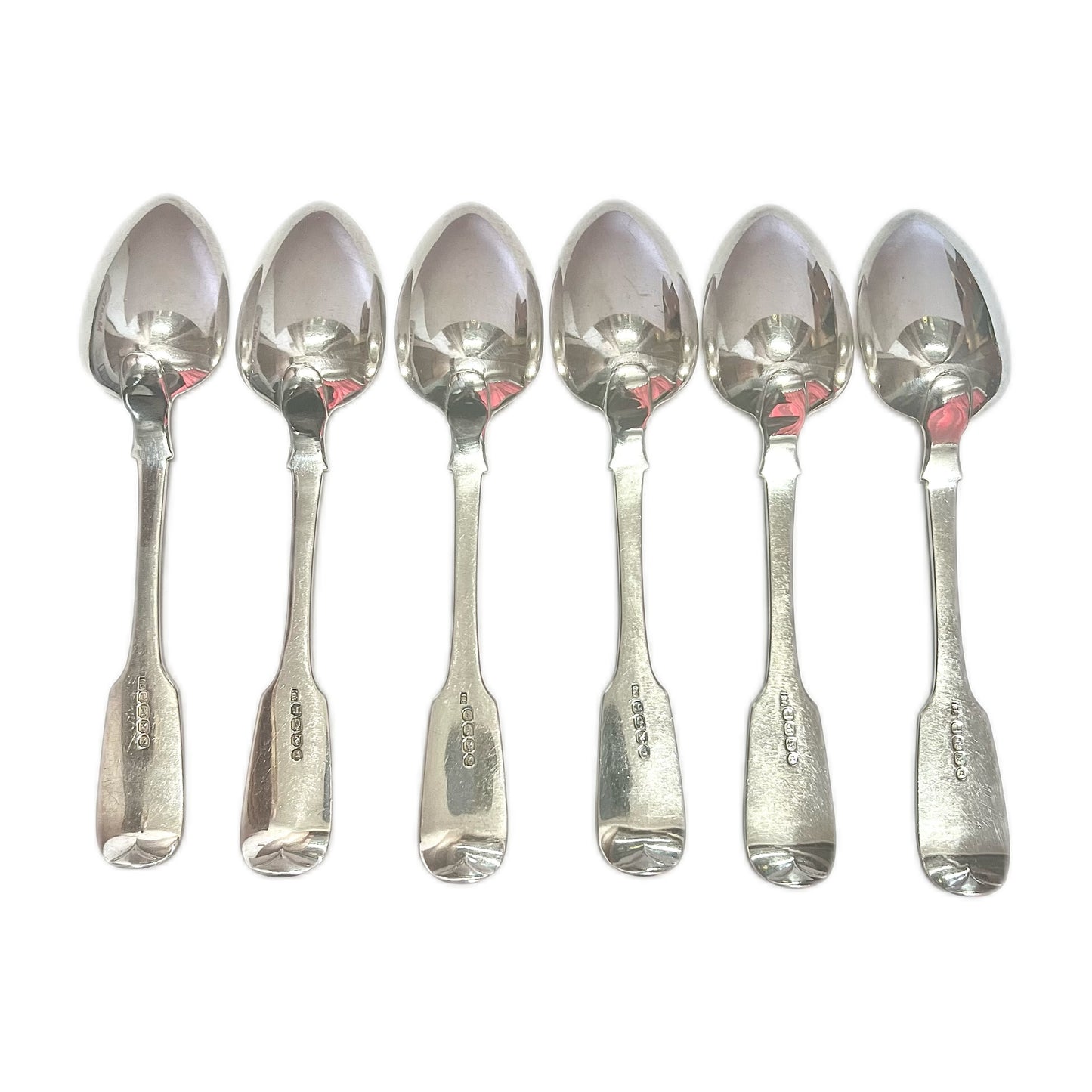 6 early Victorian sterling silver spoons with marks for Dublin, 1839, Josiah Lowe