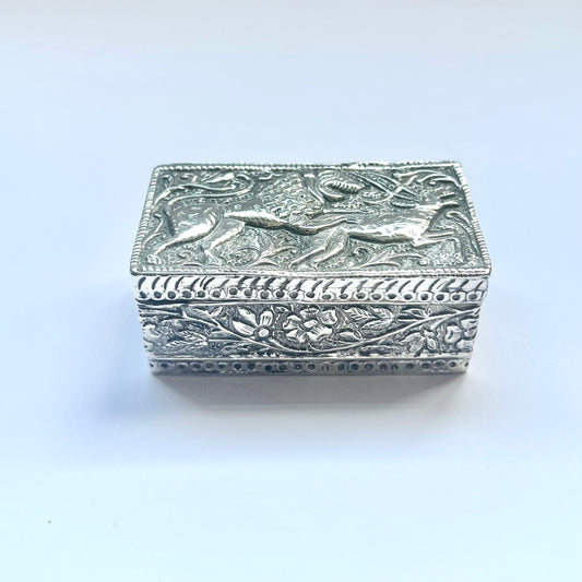 Vintage possibly antique early 20th century Indian silver trinket or pill box