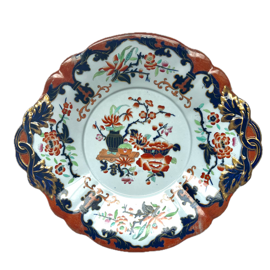 Antique Victorian Minton & Boyle serving platter, circa 1836 to 1841 with Imari palette