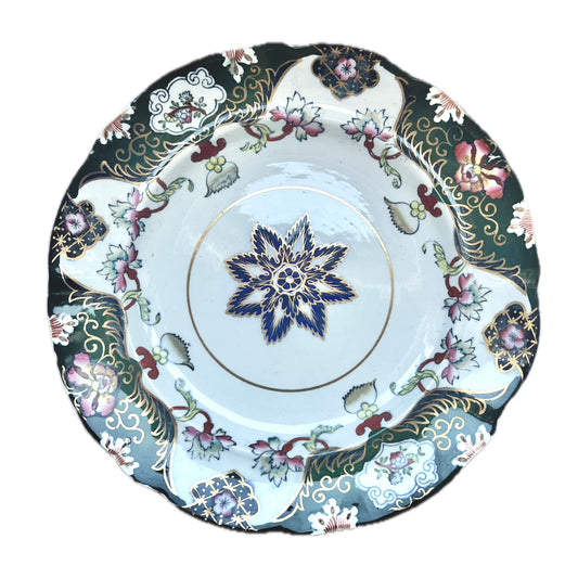 Antique 19th century Victorian polychrome transferware Masons Ironestone plate circa 1840s to 1861