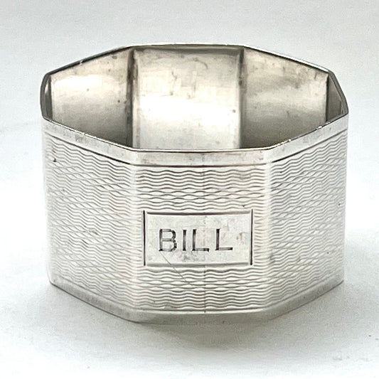 Fine Art Deco George V sterling silver serviette or napkin ring, marks for Deakin & Francis Ltd, Birmingham, 1924